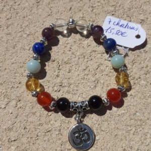 Bracelet 7 chakras (Équilibrage et Harmonisation) en 8 mm Frais de Port Offert